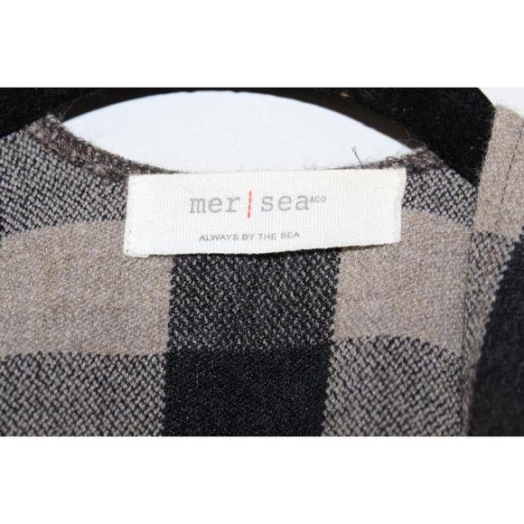 Mer Sea Classic Travel Wrap Plaid Fringe Poncho Brown MerSea One Size OS H14279 - Picture 4 of 10